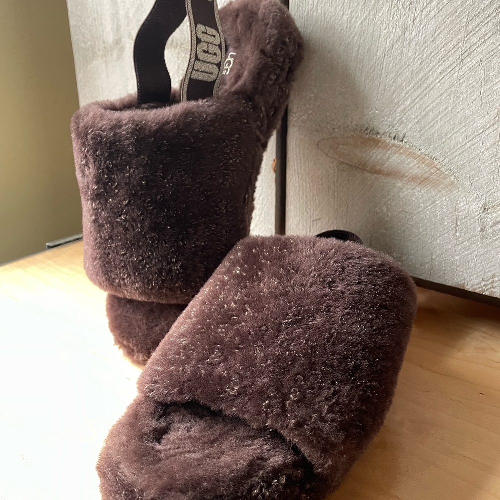 UGG Fluff Yeah Slide Soft Brown Slippers - image 2